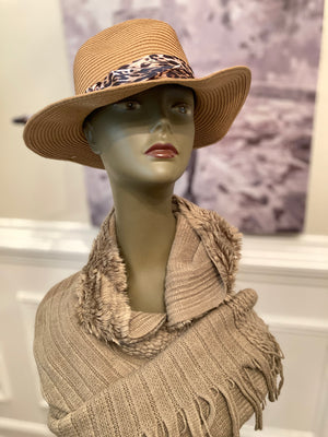 Dakota Wrap/ Faux fur attached hat